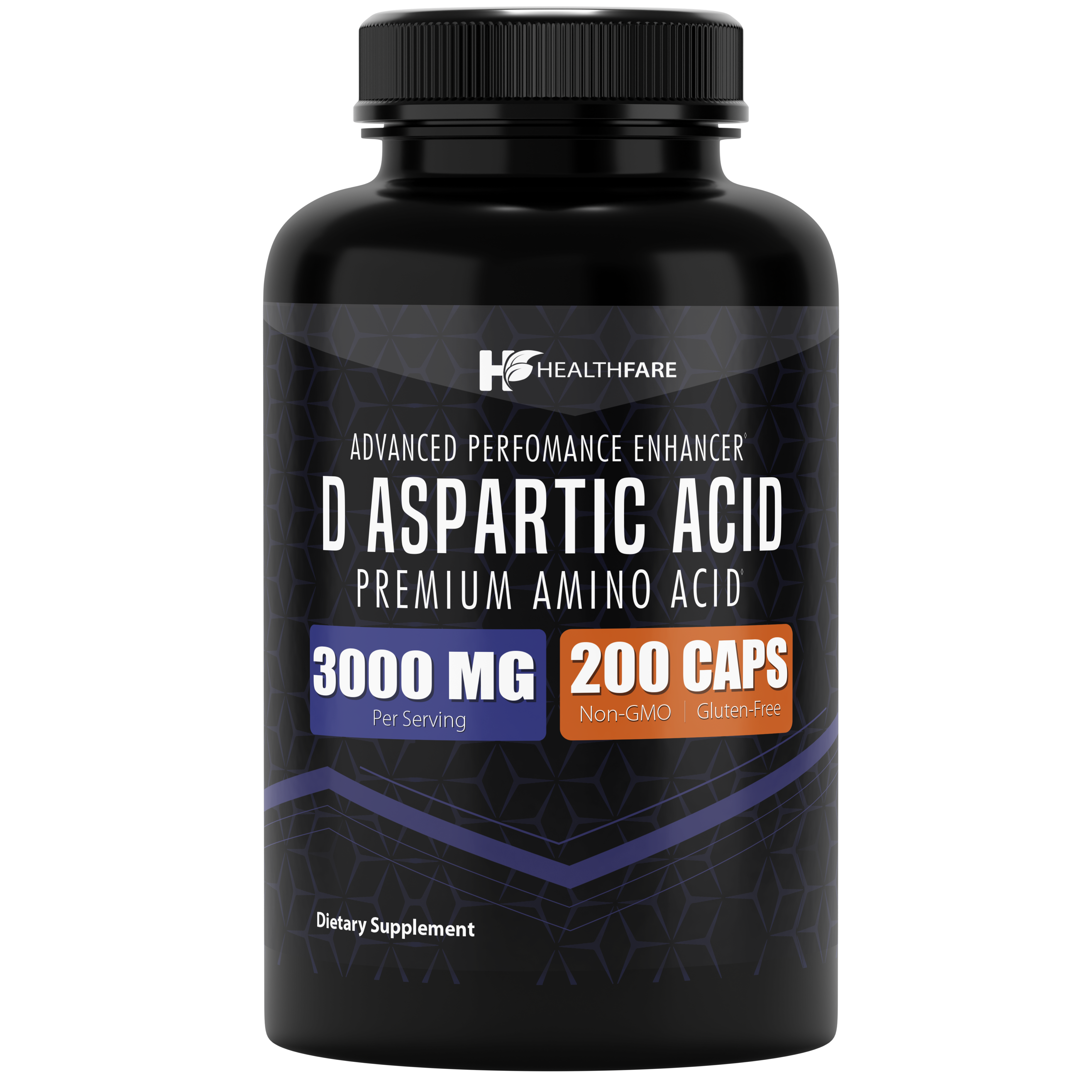 D-Aspartic Acid (DAA) 3000mg ( 200 Capsules ) - HealthFare