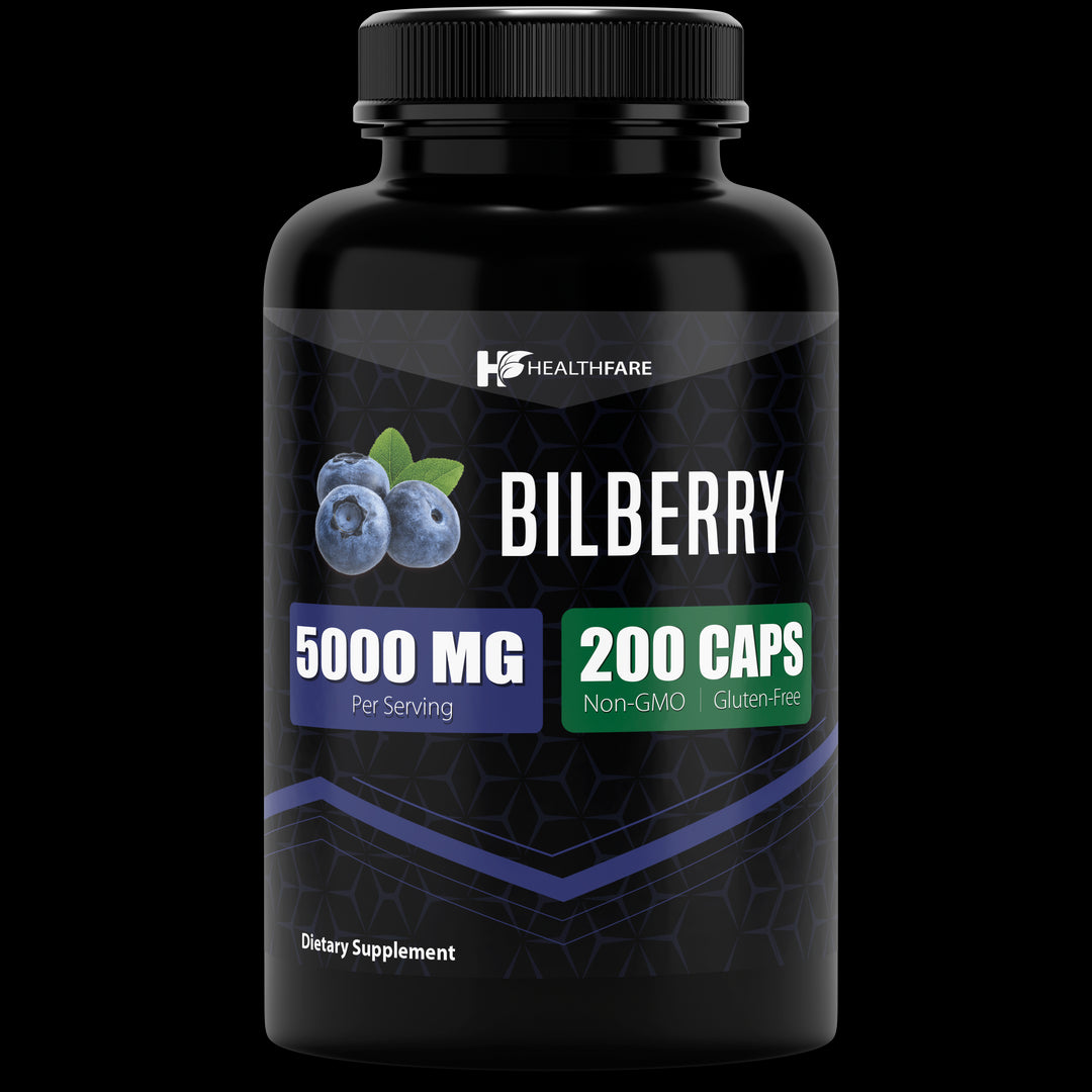 Bilberry Extract Capsules 5000mg 200 Count - HealthFare