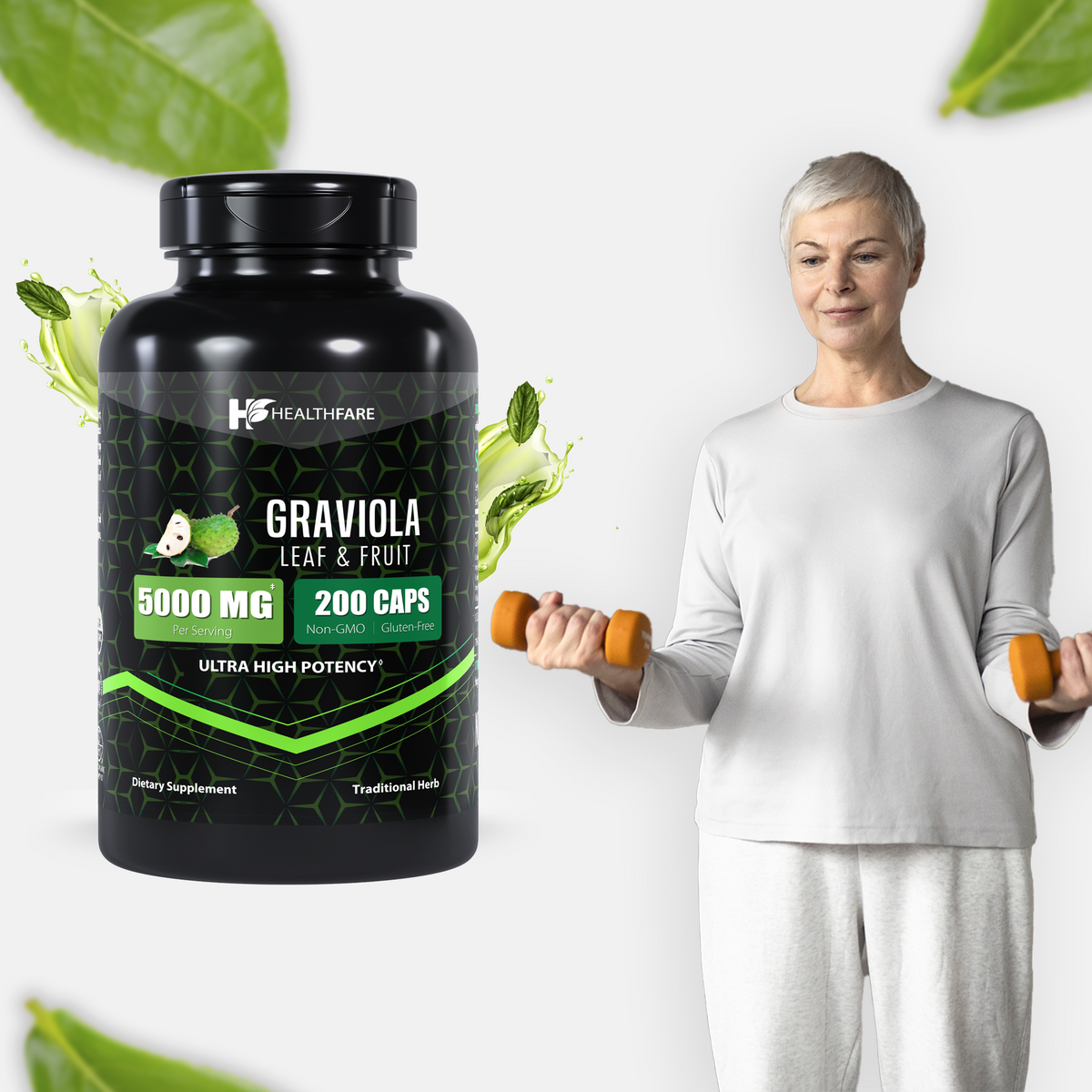 Graviola Leaf and Fruit Extract 5000mg (200 Capsules) - HealthFare