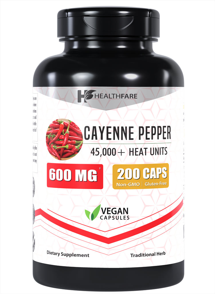 Cayenne Pepper 600mg 45,000 HU - HealthFare