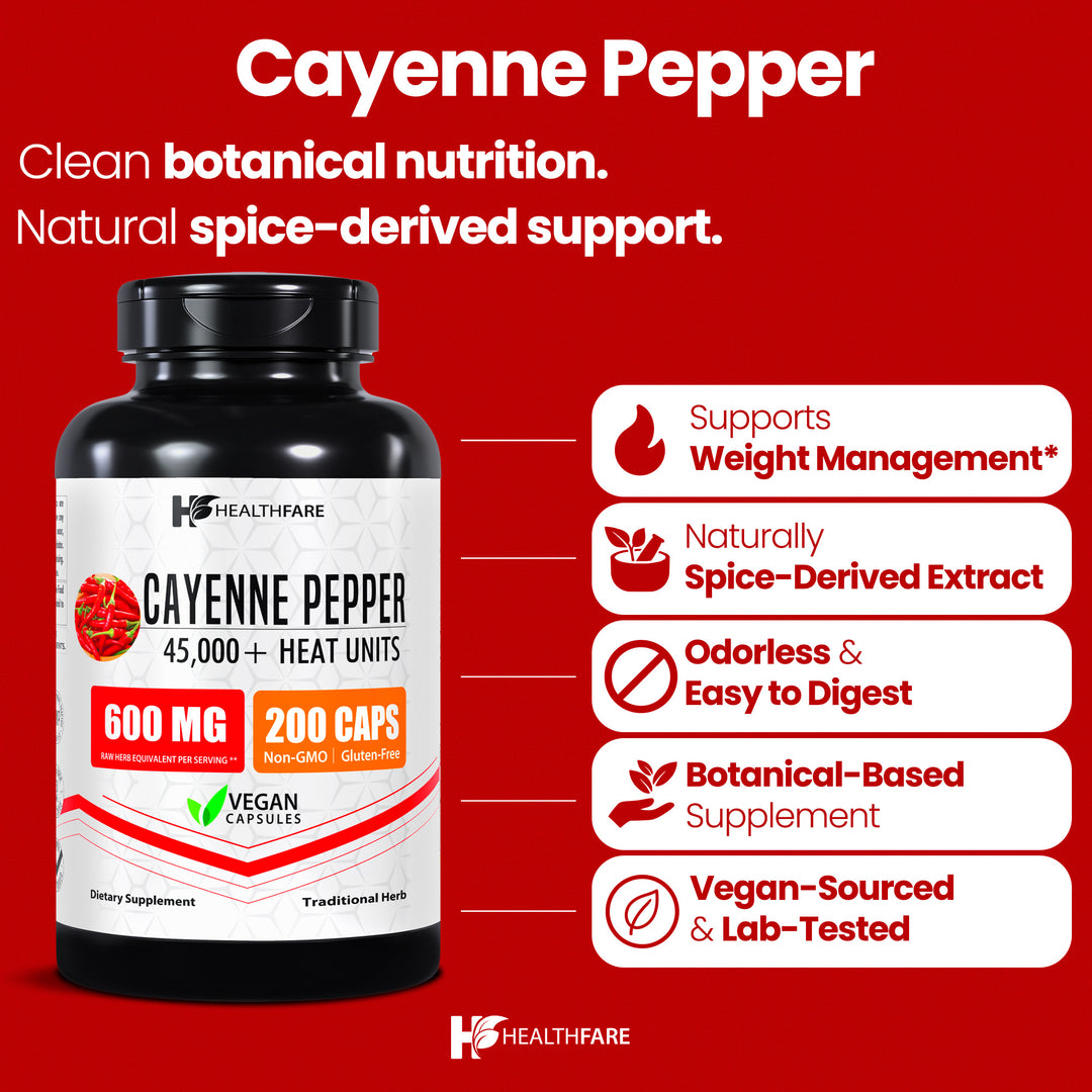 Cayenne Pepper 600mg 45,000 HU