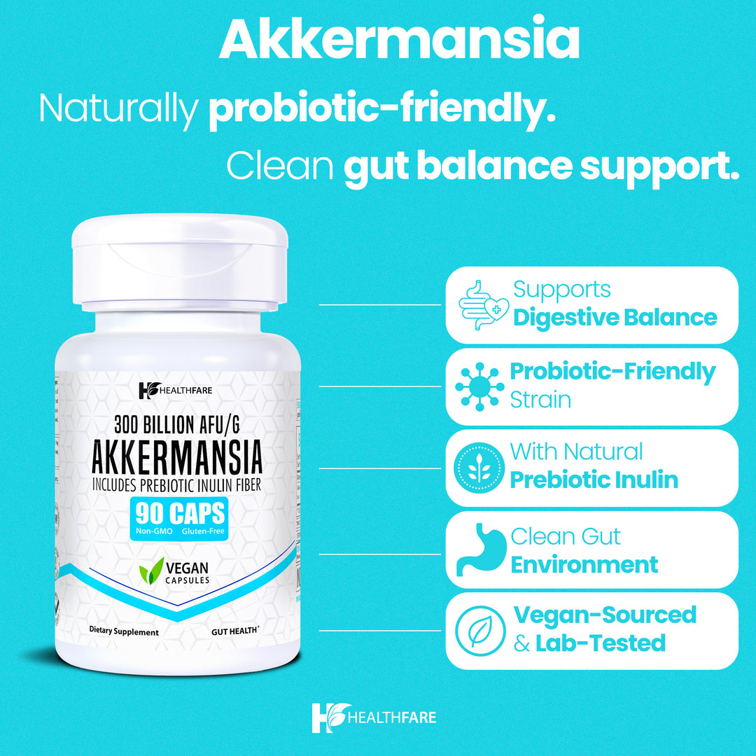 Akkermansia 300 Billion CFU Probiotic 90 Capsules