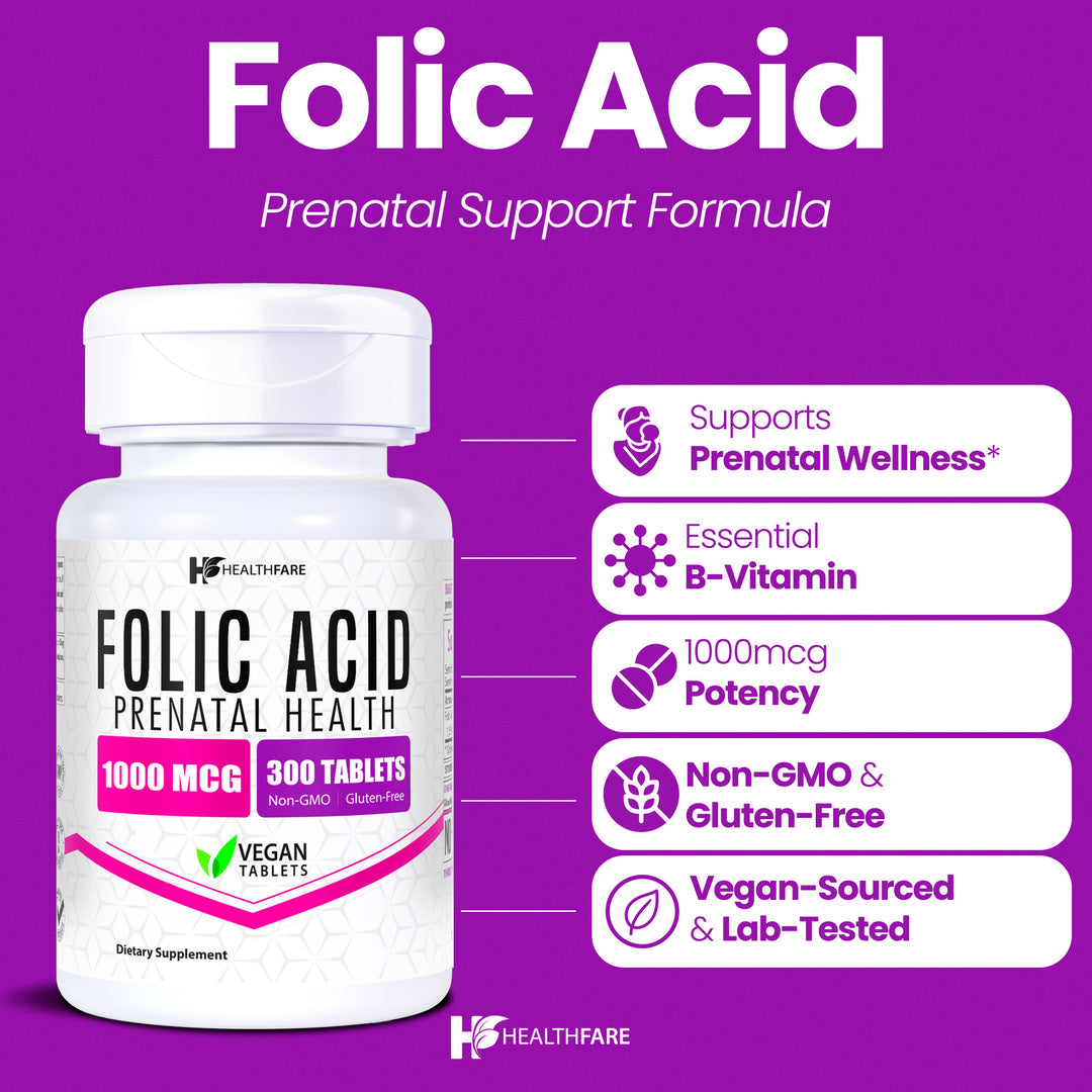 Folic Acid - 1000mcg 300 Tablets