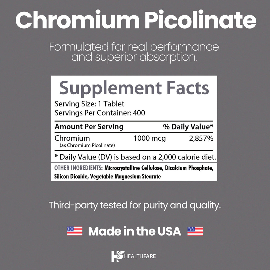 Chromium Picolinate 1000mcg - Pack of 2 (800 Tablets)