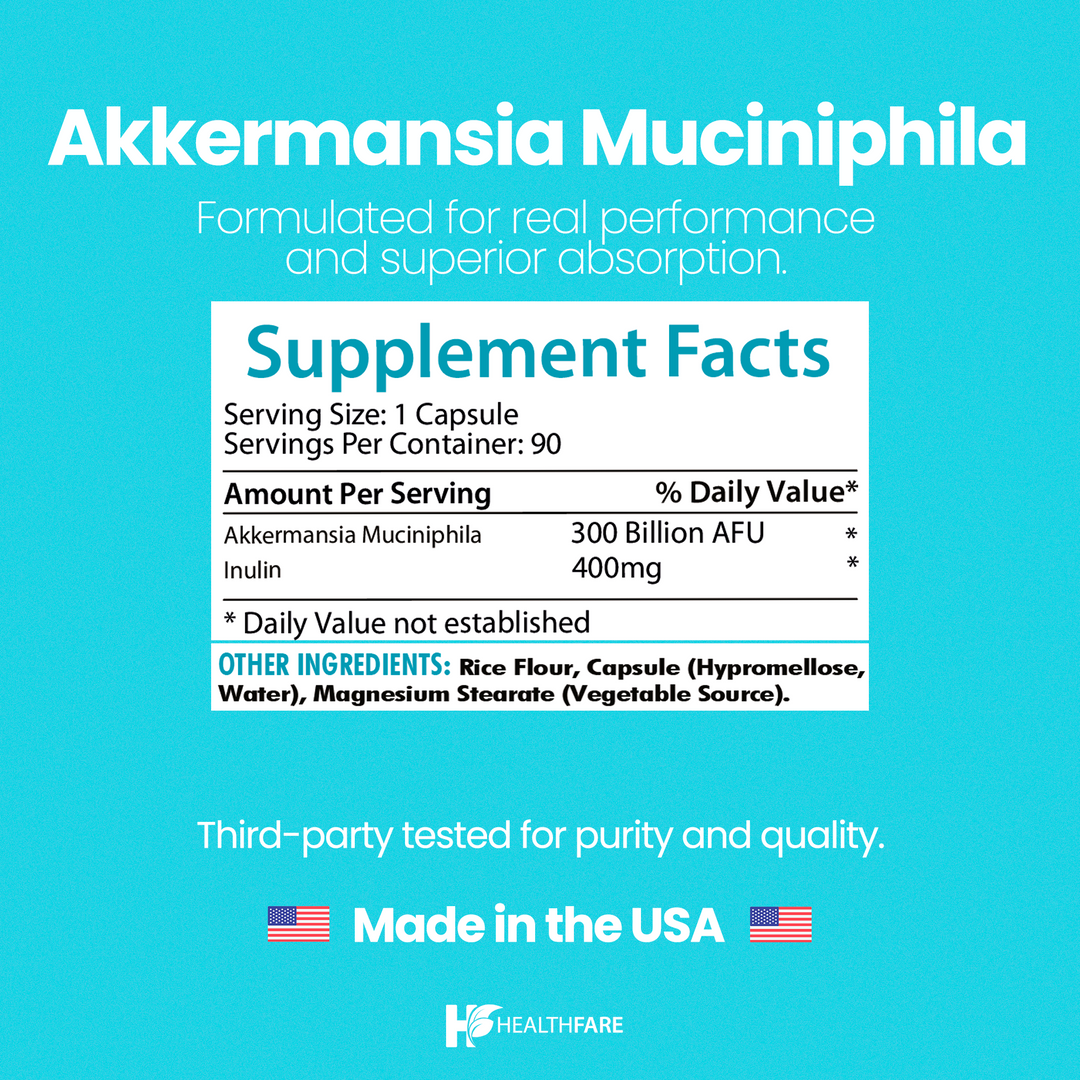 Akkermansia 300 Billion CFU Probiotic 90 Capsules