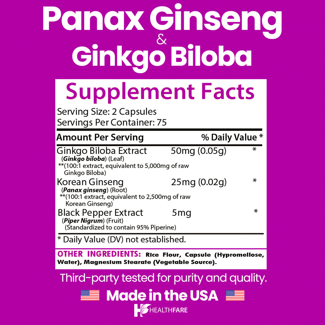 Panax Ginseng & Ginkgo Biloba 7500mg