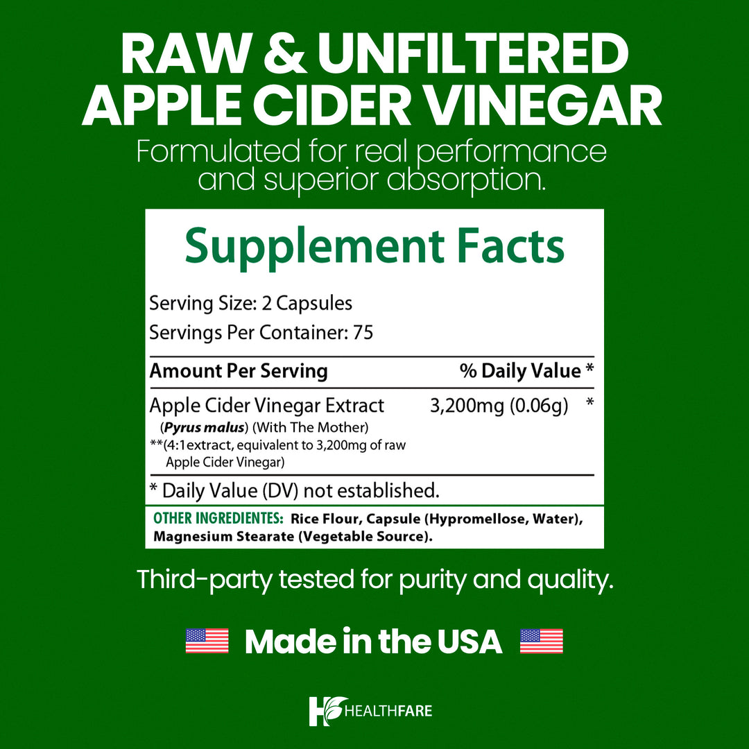 Apple Cider Vinegar 3200mg 150 Capsules