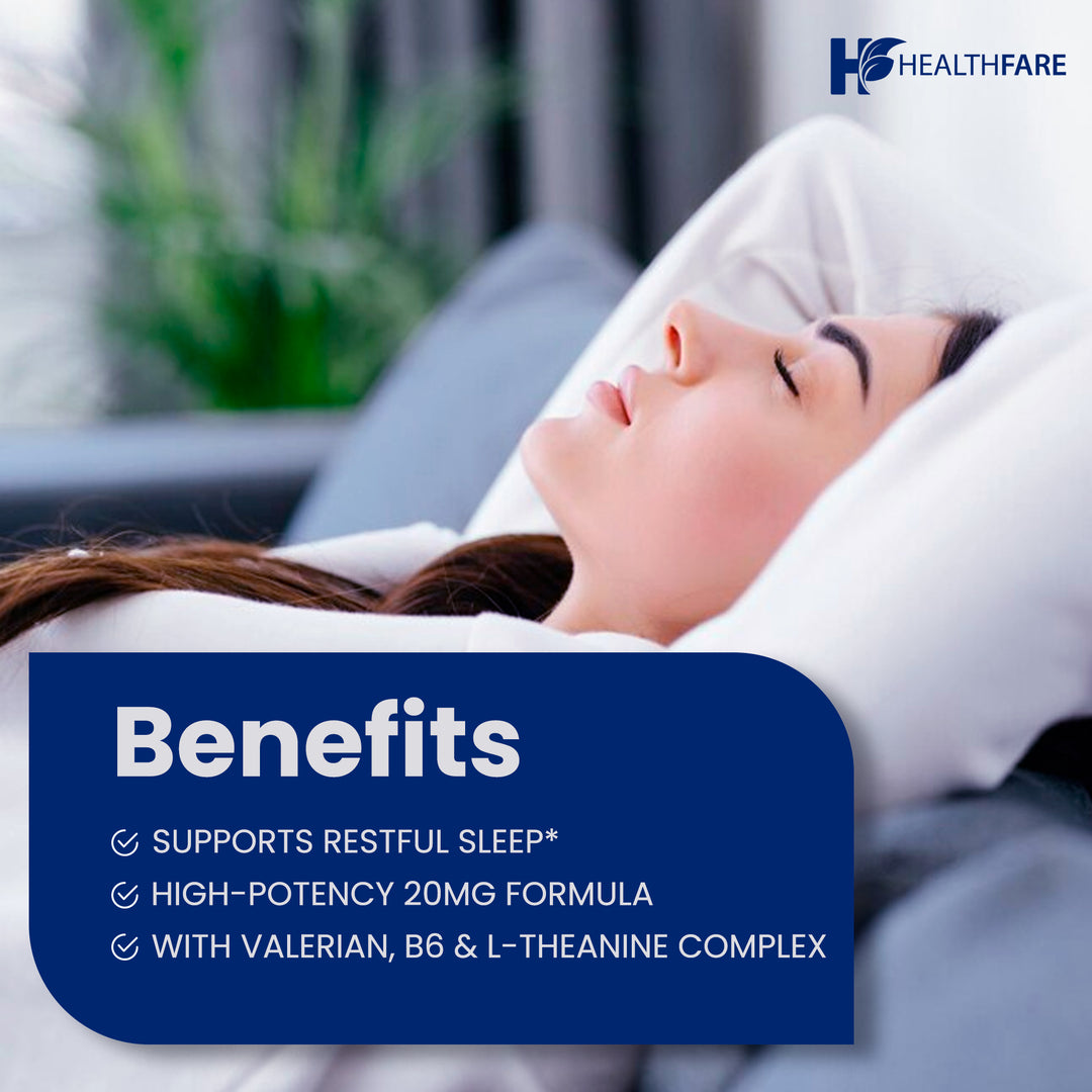 Melatonin 20mg Complex with L-Theanine, Valerian Root & Vitamin B6