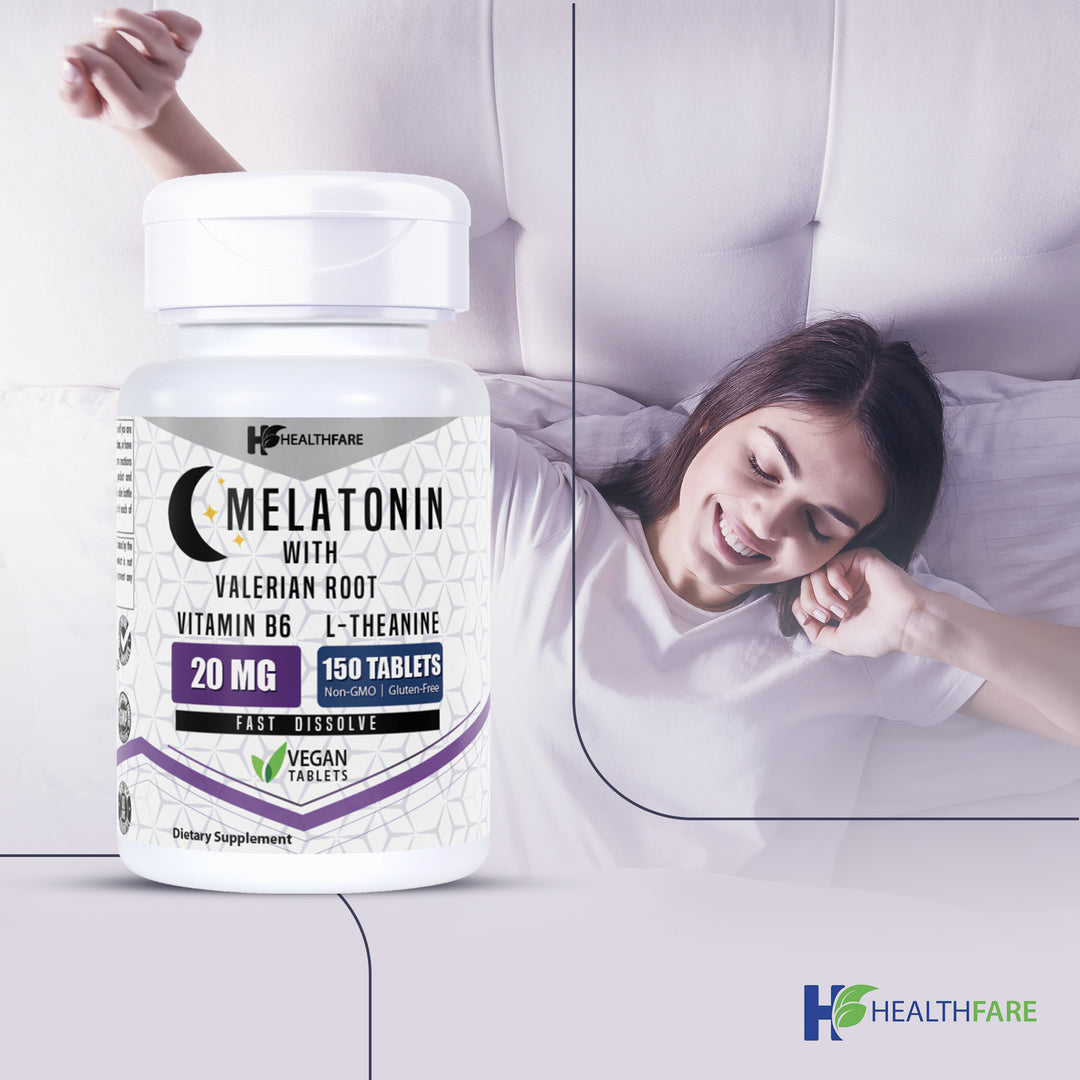 Melatonin 20mg Complex with L-Theanine, Valerian Root & Vitamin B6