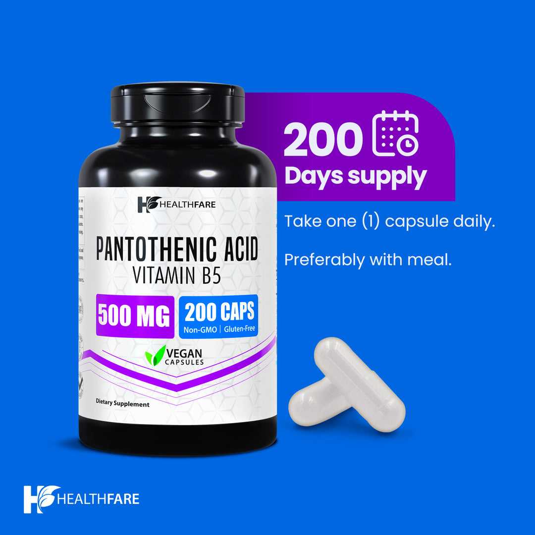 Pantothenic Acid (Vitamin B5) 500mg