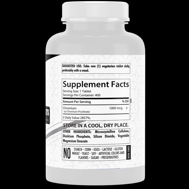 Chromium Picolinate 1000mcg | 400 Tablets | Support Carbohydrate Breakdown & Metabolism - HealthFare
