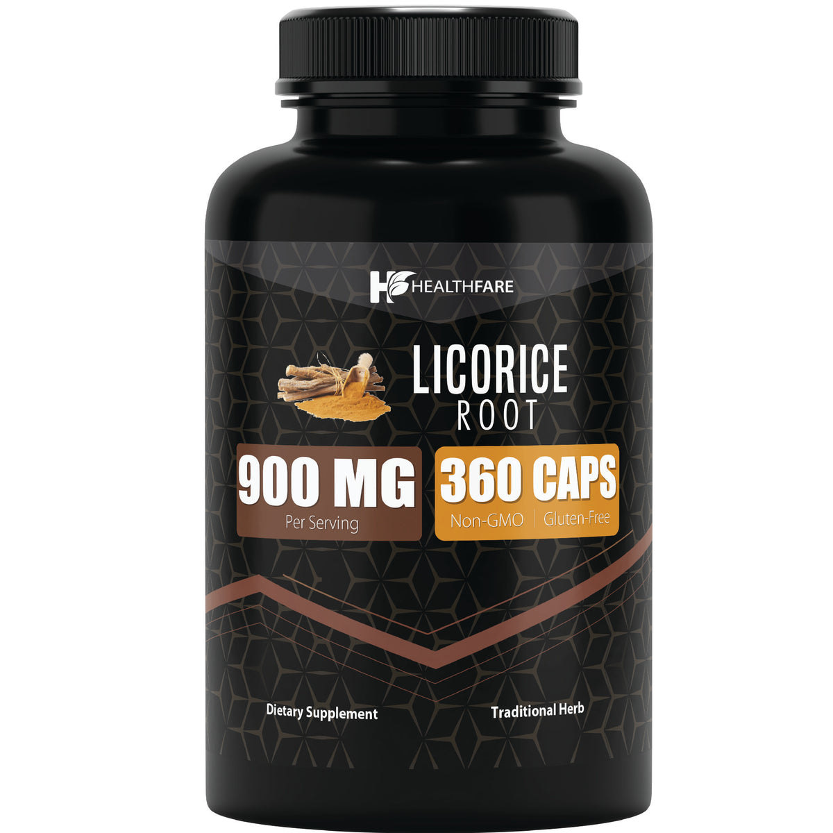 Licorice Root Capsules 900 mg - 300 Count - HealthFare