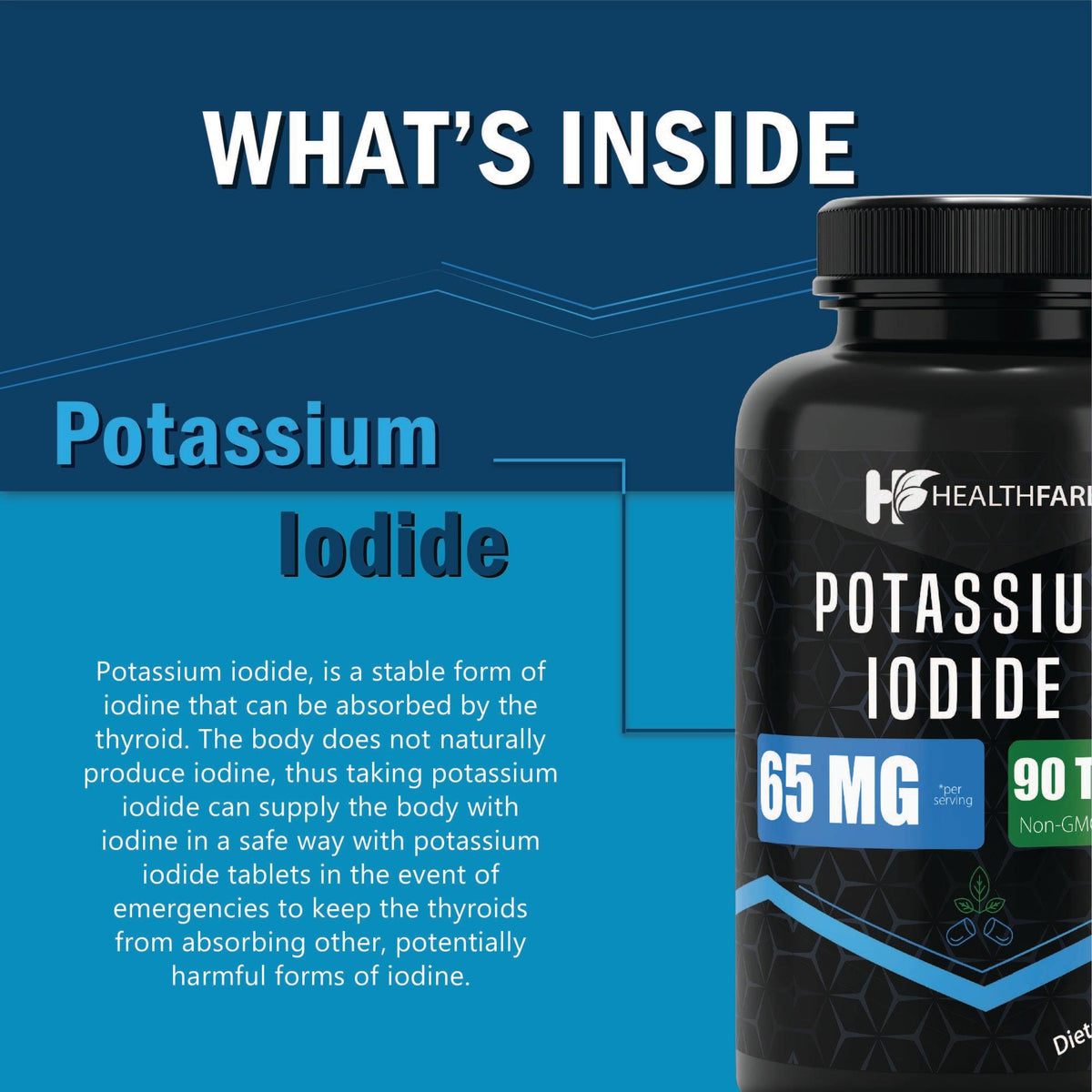 HealthFare Potassium Iodide 65 mg - 90 Tablets - HealthFare