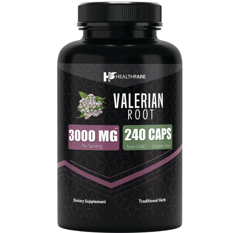 Valerian Root Capsules 3000mg - 240 Pills - HealthFare