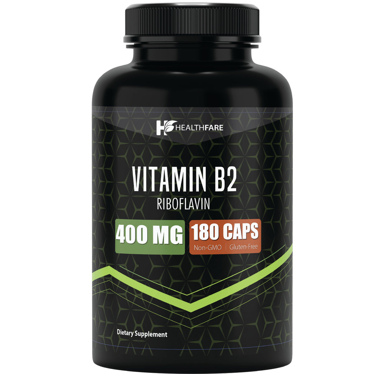 Riboflavin Vitamin B2 400mg - 180 Capsules - HealthFare
