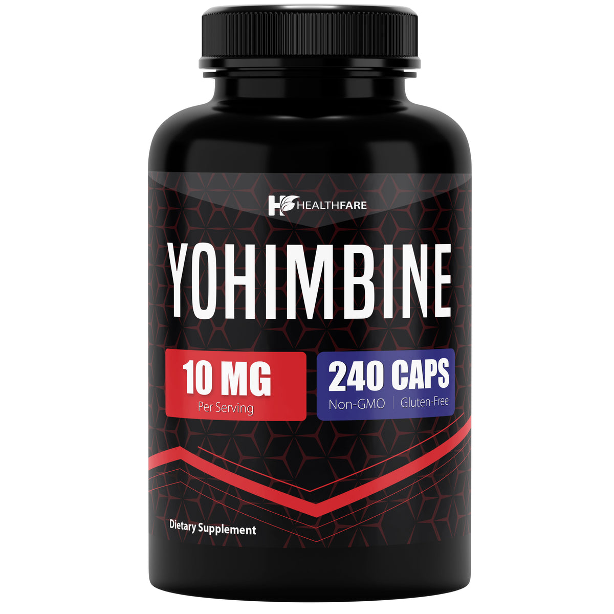 Healthfare Yohimbine HCL 10mg | 240 Capsules | Support Energy | Max Potency Formula | Non-GMO | Gluten-Free | Made in The USA - HealthFare