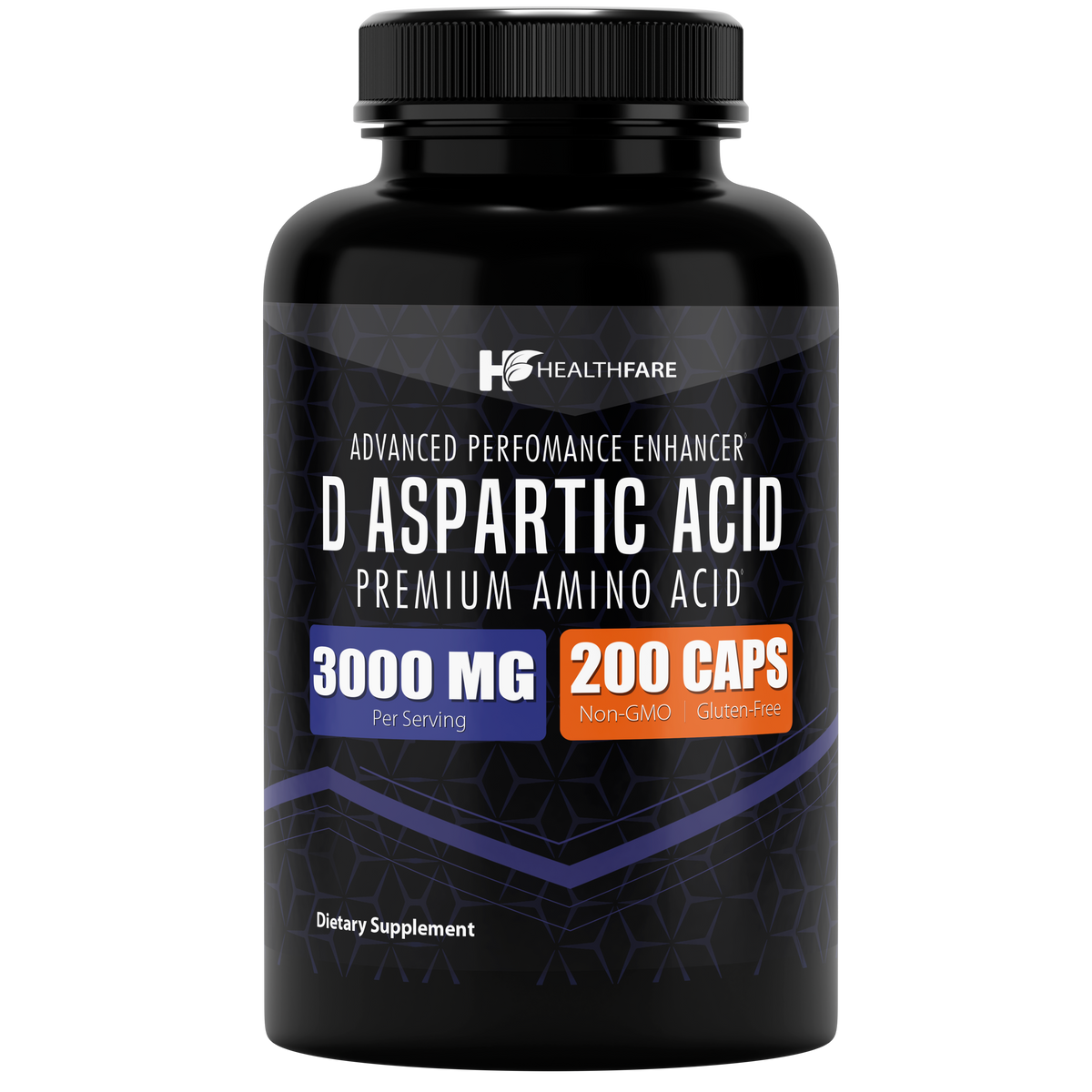 D-Aspartic Acid (DAA) 3000mg ( 200 Capsules ) - HealthFare