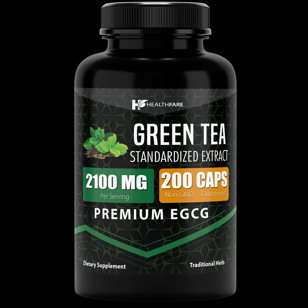 Premium EGCG Green Tea Extract Capsules 2100mg (200 Capsules) - HealthFare